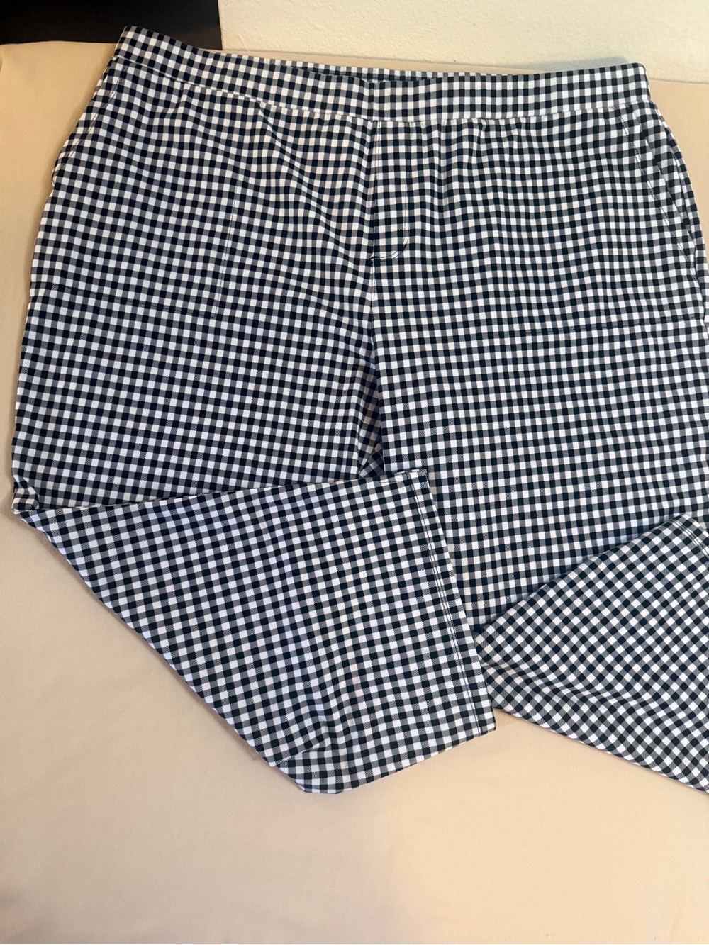 Susan Graver QVC Black White Gingham Crop Pants 2XP Cotton Stretch Pull On - Picture 2 of 12